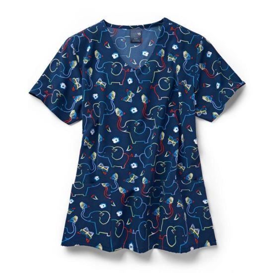 Bluza medicala imprimata, Zoe&Chloe  Z12213-FFS