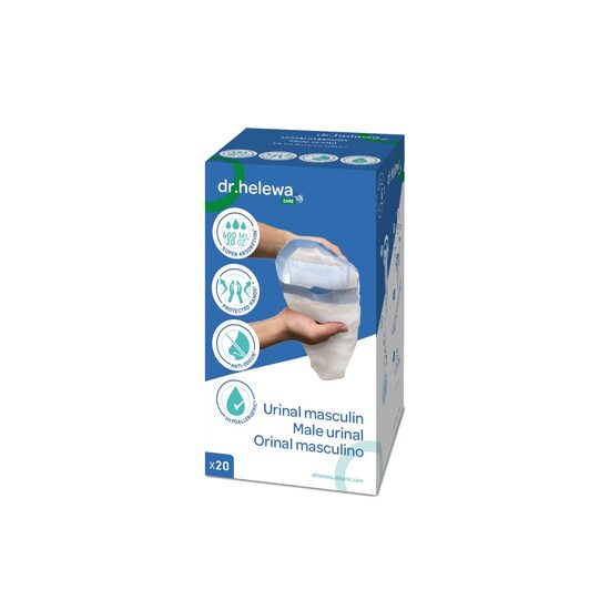 Pungi urinare bărbați Dr. Helewa, 20 bucăți, 600 ml, cu tampon absorbant