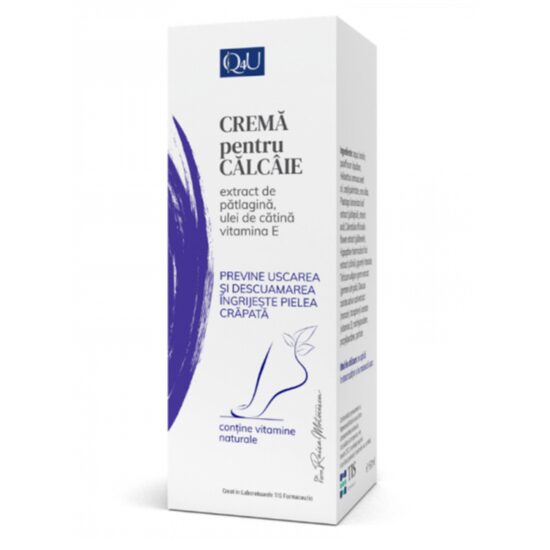 Crema pentru calcaie cu extract de patlagina, ulei de catina si vitamina E - Q4U, 50ml