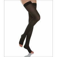 Ciorapi compresivi pana la coapsa Relaxsan 970, compresie puternica 22-27 mmHg, Negru, varf deschis
