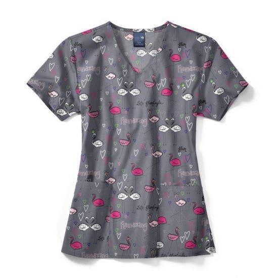 Bluza medicala imprimata, Zoe&Chloe  Z12202-FLM