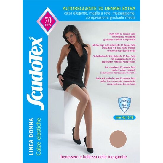 Ciorapi compresie medie Scudotex 488 , 15-18 mmHg, 70 DEN, Bej