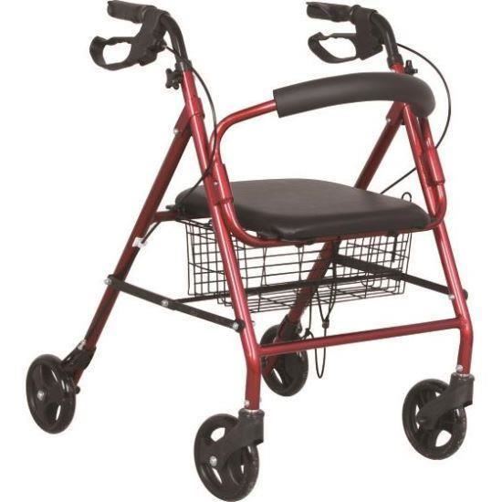 Rolator pliabil, reglabil pe inaltime, cu 4 roti si frane, max. 110 kg KY 9144L 