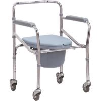 Scaun cu vas de toaleta si roti, reglabil pe inaltime, max. 100kg, KY 696