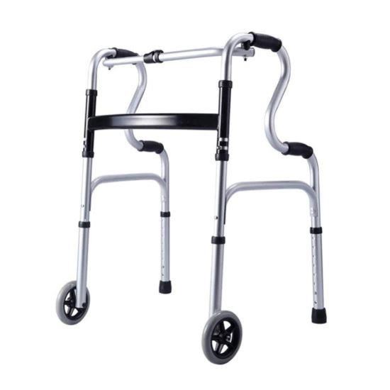 Cadru de mers pliabil, curbat, cu roti, ajustabil pe inaltime, CMZ 8207 DLH