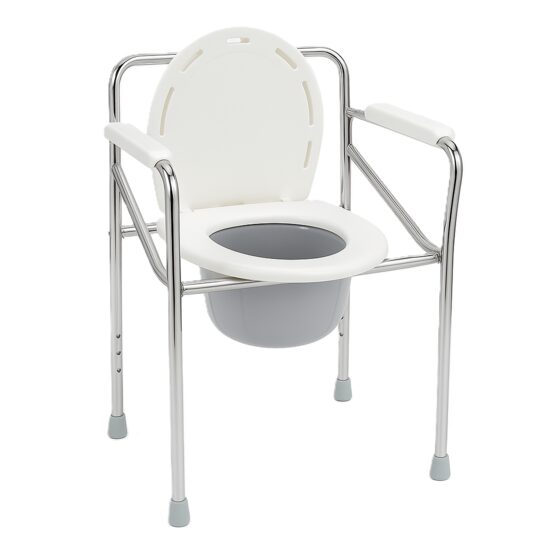 Scaun cu WC de camera, inaltime reglabila, otel, pliabil, max. 100 kg CMB 894