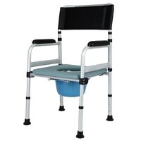 Scaun cu vas de toaleta (WC), pliabil, reglabil pe inaltime, din otel, max. 120kg, CMB 692-1