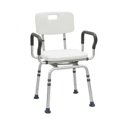 Scaun de baie rotativ cu manere si spatar, reglabil pe inaltime, CMX 3641l
