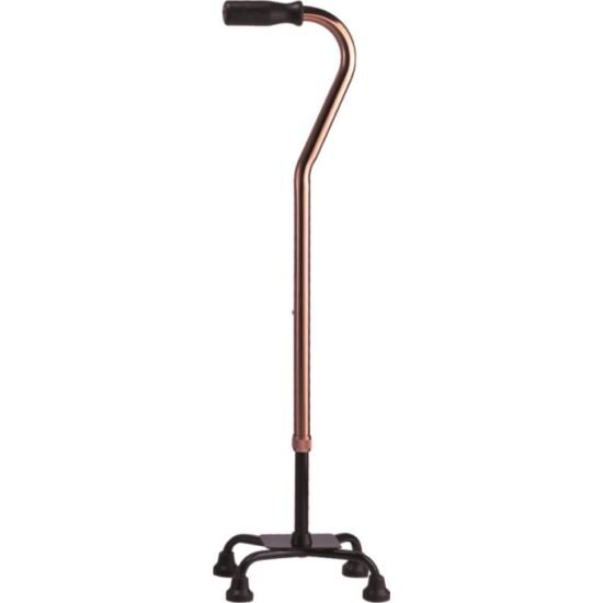 Baston medical, de mers, aluminiu, reglabil, 4 picioare (puncte sprijin), pentru varstnici, inaltime totala 73-96 cm, KY 934