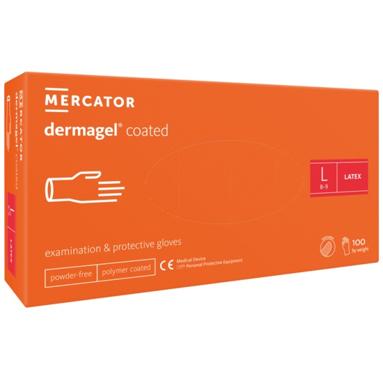Manusi latex, Dermagel, Aderenta Puternica, Fara Alergeni, Nepudrate, Albe