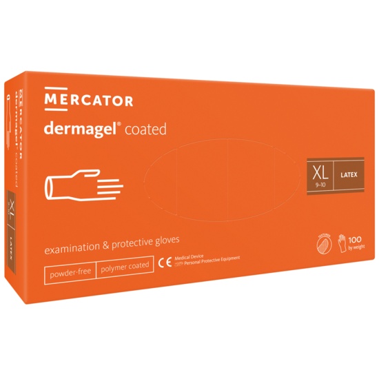 Manusi latex, Dermagel, Aderenta Puternica, Fara Alergeni, Nepudrate, Albe